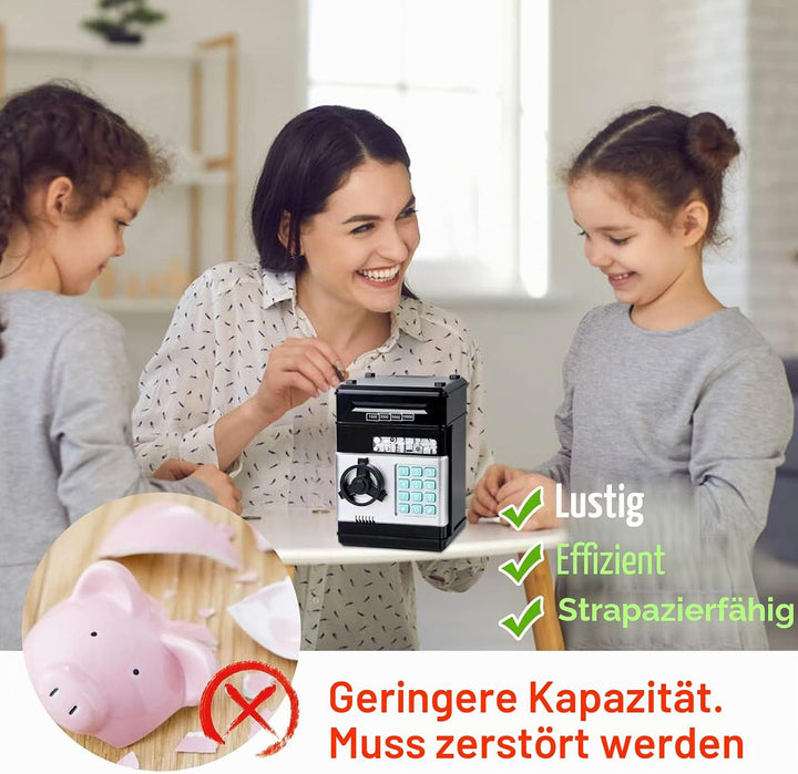 Thedttoy Spardose Scheine Elektronische Geldbank Geldtresor, Sparschwein ATM Tresor Kinder Digitaler