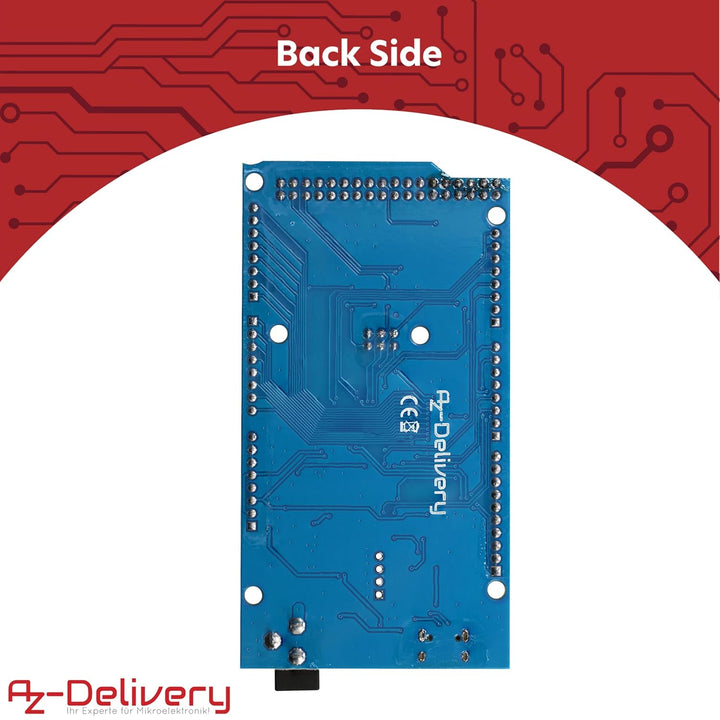 AZDelivery 1x AZ-MEGA2560-Board Mikrokontroller mit USB-C Anschluss Entwicklungsboard kompatibel mit