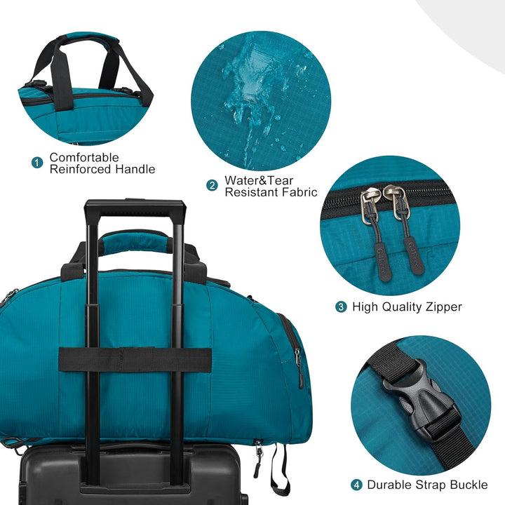 G4Free 40L Faltbare 3-Wege-Reisetasche Sporttasche mit Schuhfach Herren Damen Gym Bag Gepäck für Spo