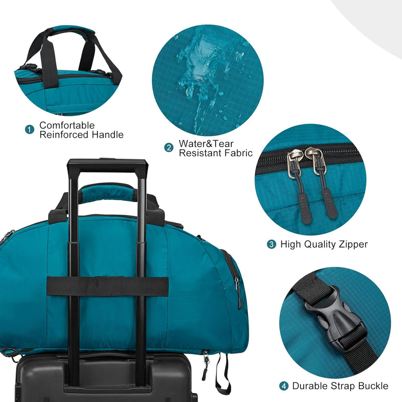 G4Free 40L Faltbare 3-Wege-Reisetasche Sporttasche mit Schuhfach Herren Damen Gym Bag Gepäck für Spo