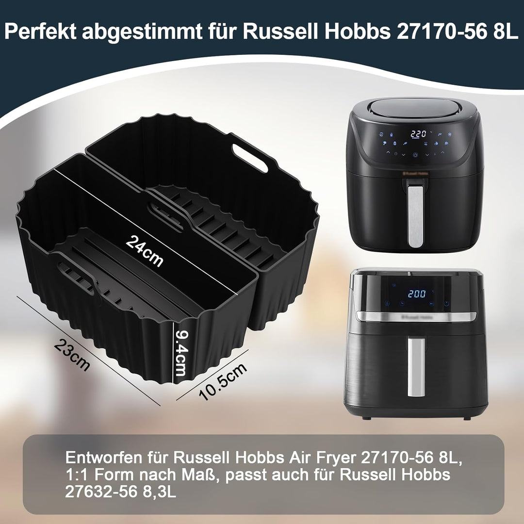 Silikonform Heissluftfritteuse für Russell Hobbs Air Fryer XXL 8,3L (27632-56), Airfryer Silikonform