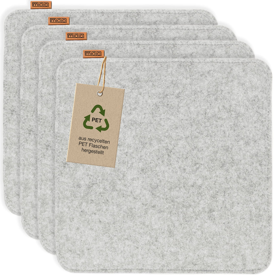 Miqio Design Sitzkissen Rechteckig aus Filz mit Antirutschnoppen | Nachhaltig aus recycelten PET Fla
