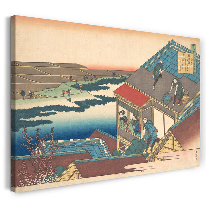 Printed Paintings Leinwand (100x70cm): Katsushika Hokusai - Gedicht von Ise, aus der Serie Einhu 100