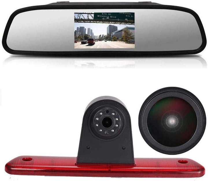 18mm Lens Auto Dach Bremslicht Rückfahrkamera Farbkamera Einparkkamera Rückfahrsystem+4.3" Zoll LCD