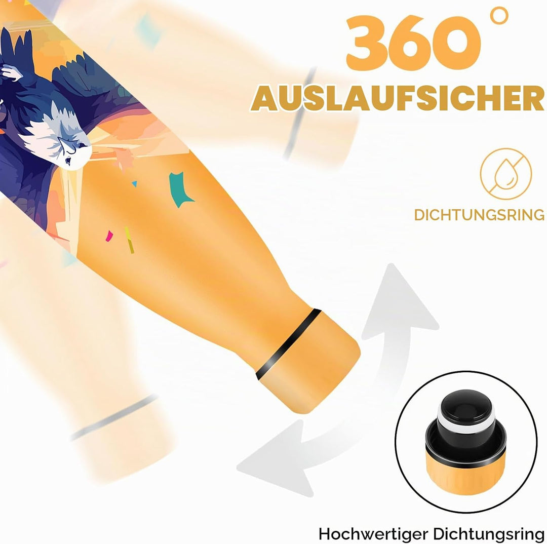 HoneyHolly Edelstahl Trinkflasche, 500ml BPA-frei, Thermosflasche, Isolierflasche Doppelwandige, Was