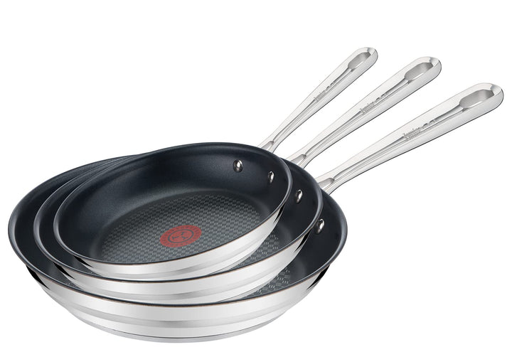 Tefal Jamie Oliver Brushed 3-teiligiges Pfannenset E011S3.VEG | Bestehend aus Pfanne 20cm + 24cm + 2