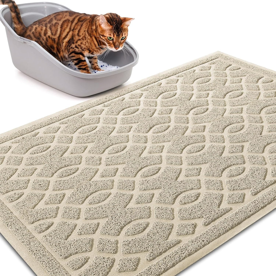 Yimobra Katzenstreu Matte, 90 x 60 cm, Wasserdichte Katzenklomatte Rutschfest Katzenklo Unterleger M