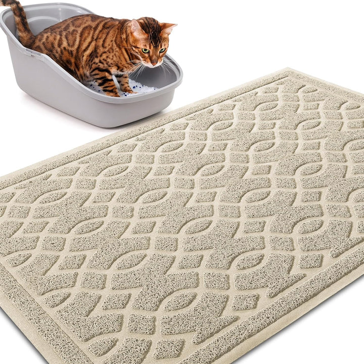 Yimobra Katzenstreu Matte, 90 x 60 cm, Wasserdichte Katzenklomatte Rutschfest Katzenklo Unterleger M