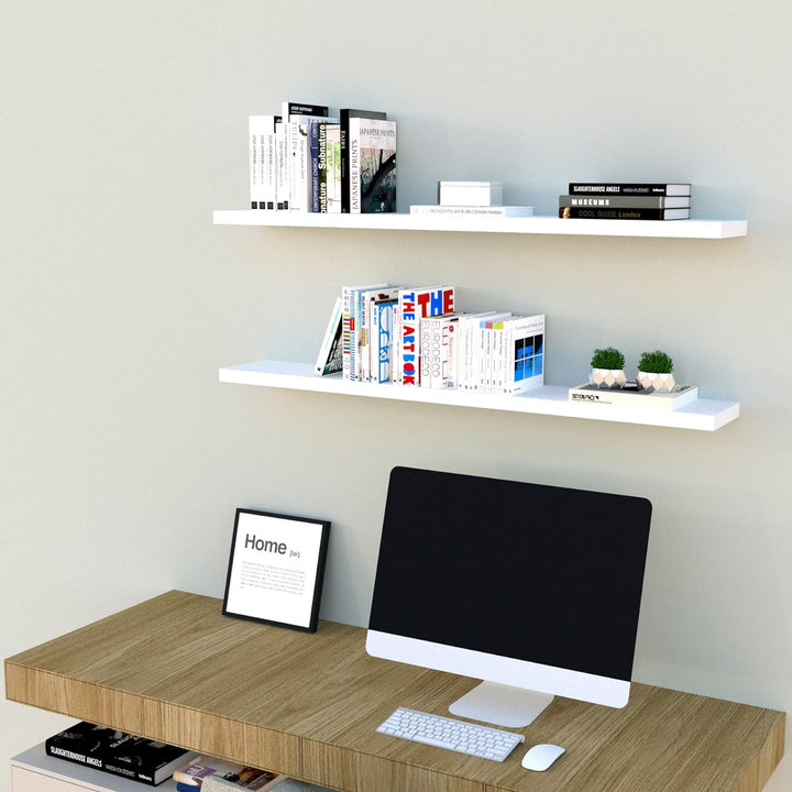 Henor Wandregal FSC® Holzwandregal 100 x 15 x 2.5 cm. Laden Sie 30 kg. Weiss 100 Weiss, P-15 Cm., 10