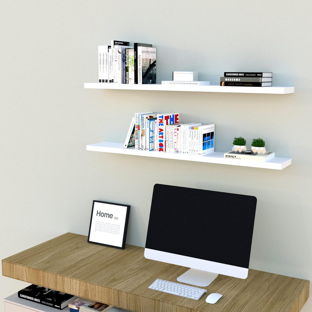 Henor Wandregal FSC® Holzwandregal 100 x 25 x 2.5 cm. Laden Sie 20 kg. Weiss 100 Weiss, P-25 Cm., 10