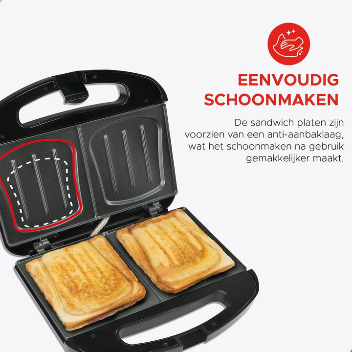 Bourgini Sandwich Maker XXL - Toaster - Schwarz