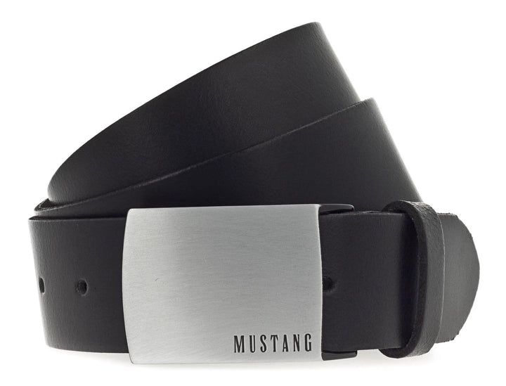 MUSTANG Herren Ledergürtel MG2102L15 40mm Gürtelbreite Braun Schwarz 80-115cm W90 Schwarz (791), W90