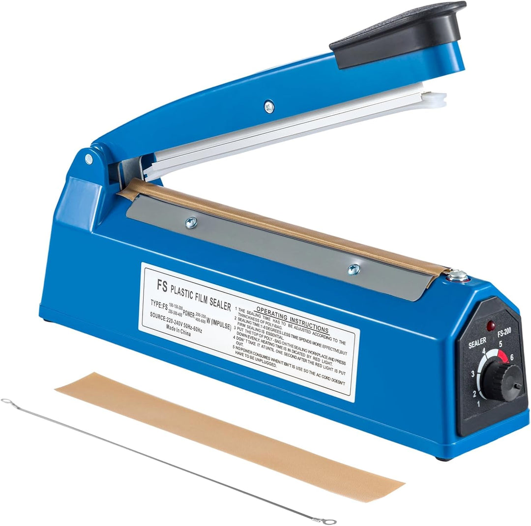 Heisssiegelgerät 200mm Beutelverschliesser Folienschweissgerät Impuls Schweissgerät Verschweisser Zu