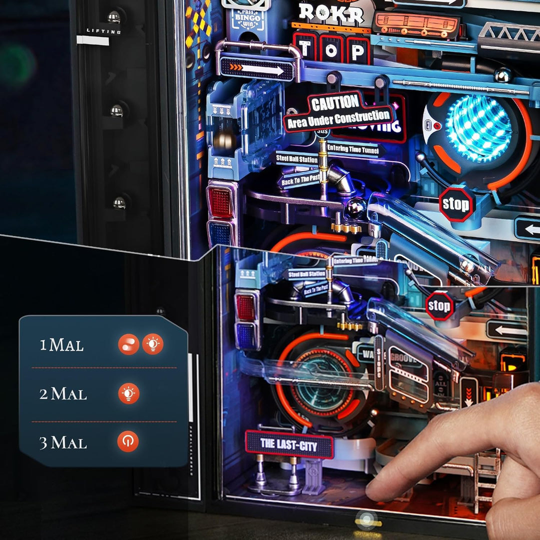 ROKR Kugelbahn Last City 3D Puzzle Erwachsene Modell Gaming Deko Setup Erweiterungsfähige Kits Cyber