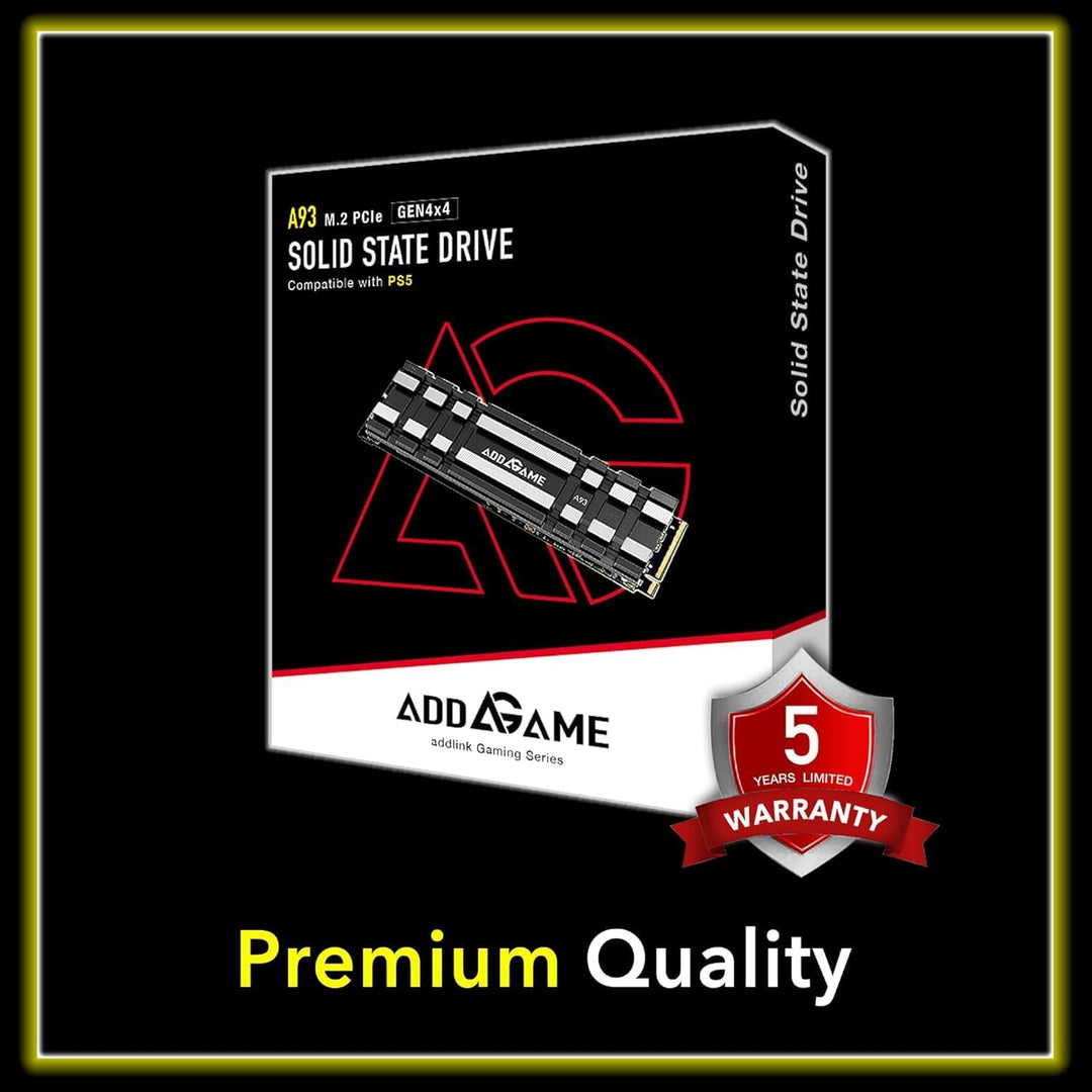 Addlink A93 2TB Gaming PC PS5 M.2 SSD mit Heatsink, ultimative Gaming-Leistung bis zu 7.400 MB/s, Ge