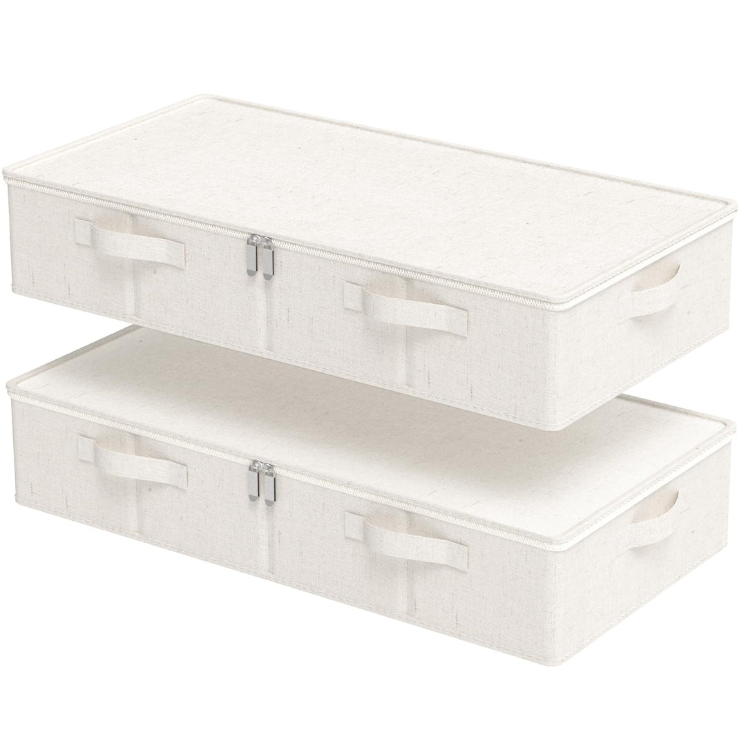 Unterbett Aufbewahrungsboxen, Faltbare Tasche für Bettlaken mit Deckel, Kleiderschrank Organizer Box