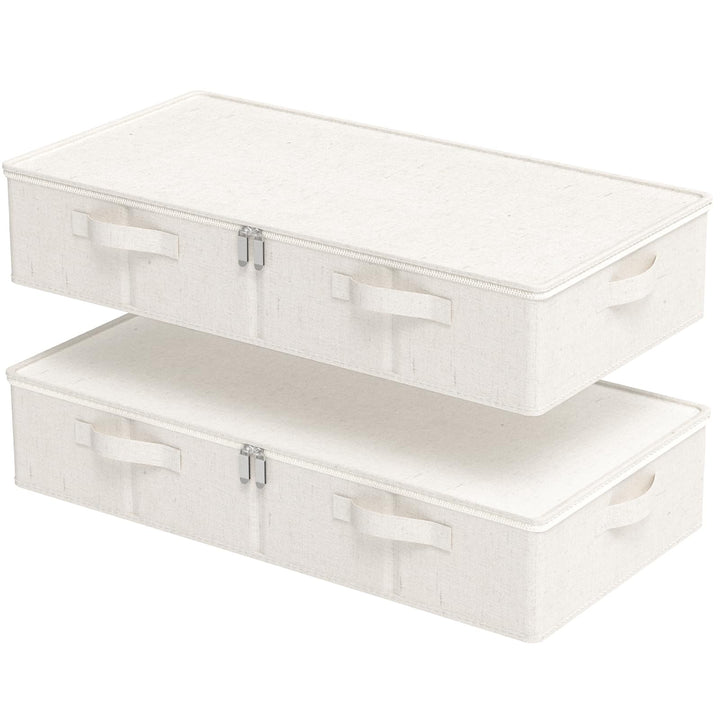 Unterbett Aufbewahrungsboxen, Faltbare Tasche für Bettlaken mit Deckel, Kleiderschrank Organizer Box