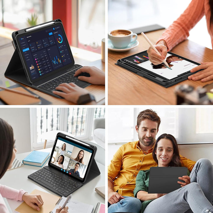 CC Store Hülle mit Tastatur für iPad A16 11 Generation 2025/10 Generation 2022 (11/10.9 Zoll), Magne