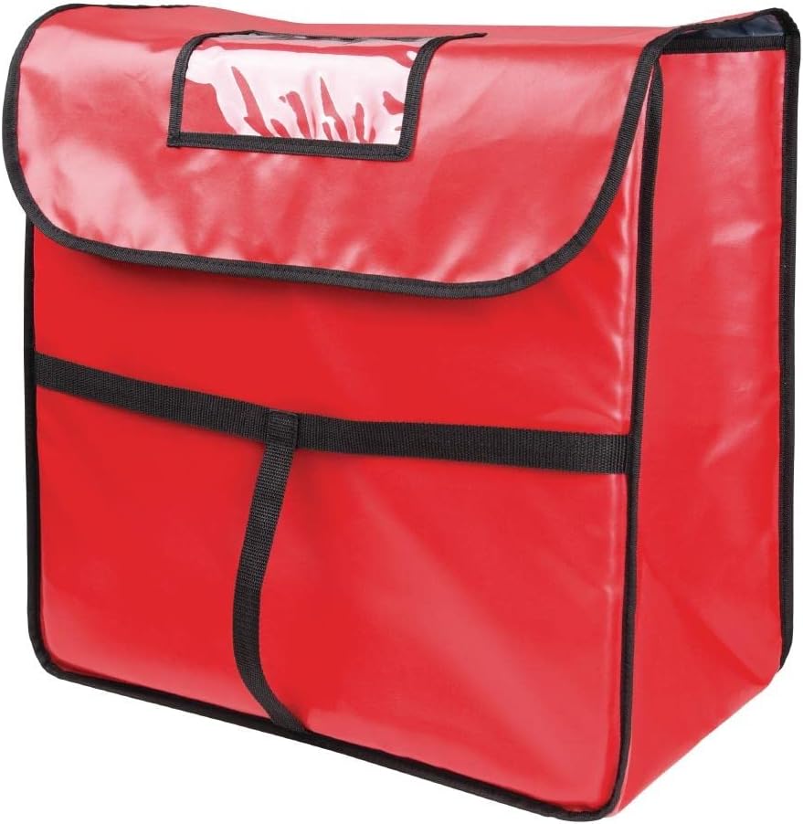 Vogue Large Hot Food Pizza Liefertasche, Rot, Material: Polyester und gepolsterte Isolierung, 305 x