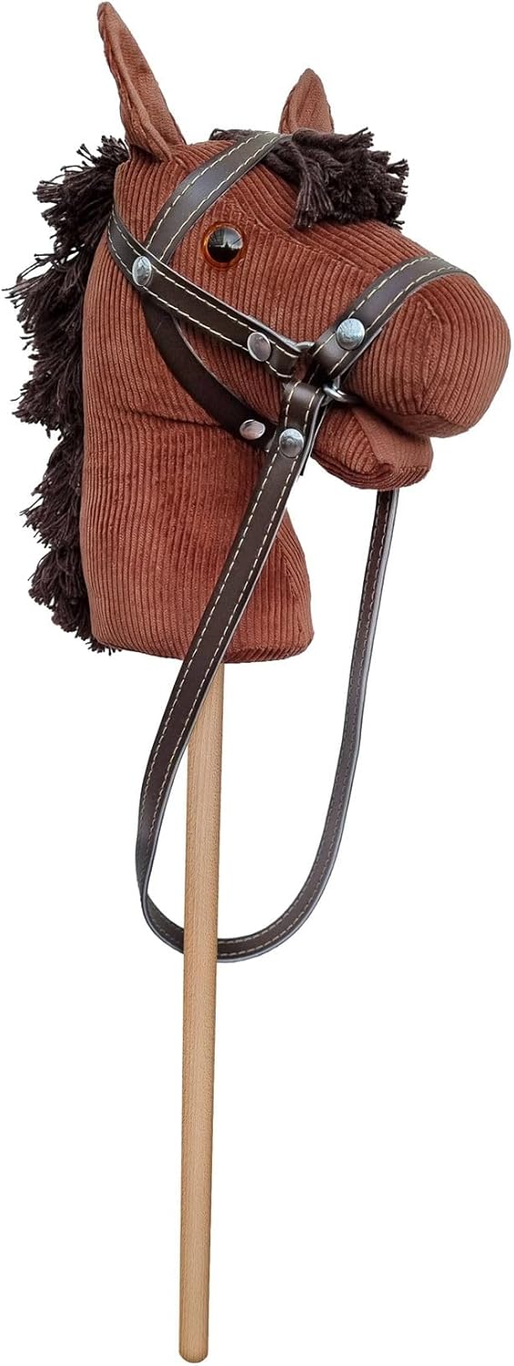 Erst-Holz Steckenpferd Hobby Horsing Holzpferd Farbe Dunkel 96-332