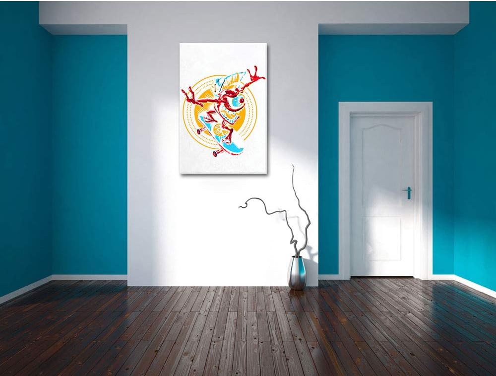 Cali Skate white Leinwandbild Bild auf Leinwand, XXL riesige Bilder fertig gerahmt mit Keilrahmen, K