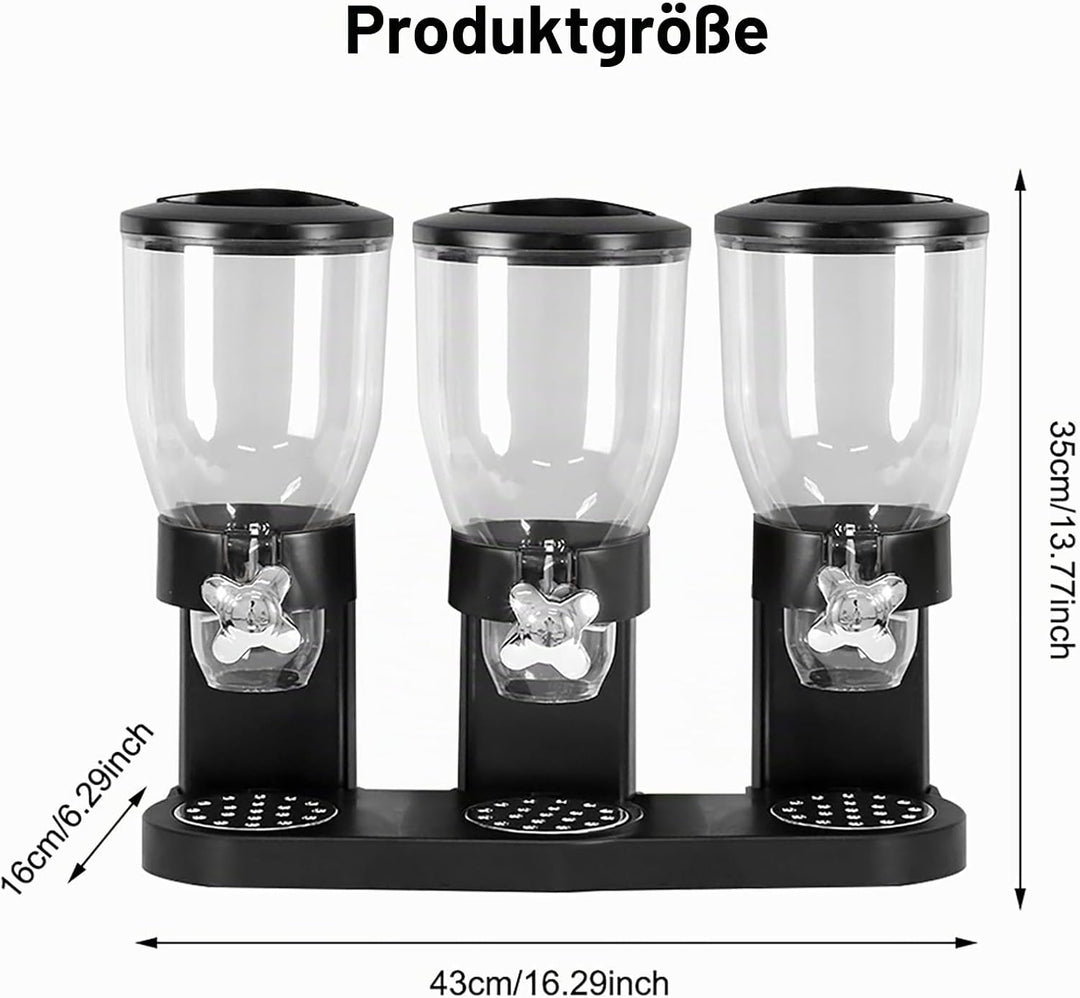 LUPATDY 3er Pack Müslispender 2L, Aufbewahrungsbox Küche Organizer mit Deckel, Cereal Dispenser für