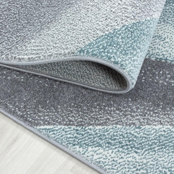 Carpetsale24 Teppich Wohnzimmer Modern Abstrakt Gemustert Blau 160 x 230 cm - Kurzflor Teppich Schla