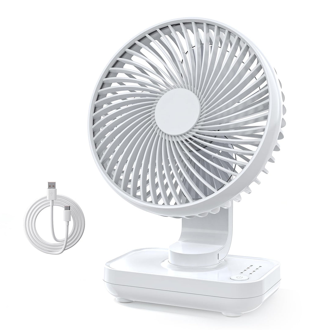 Dreamhigh® 4000mAh USB Ventilator Ultra Leise, Tischventilator, Klein Tragbarer 4 Geschwindigkeiten