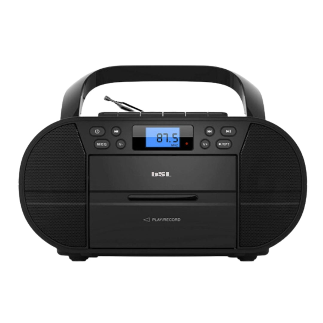 BSL Boombox Tragbares CD-Radio mit Kassette und Bluetooth JL2021A, mit 6 W RMS Leistung, UKW-Radio u