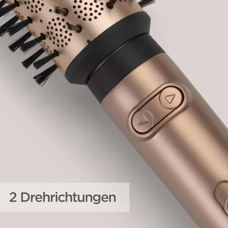 BaByliss Big Hair Dual Rotierende Warmluftbürste, Föhnbürste mit Ionen-Technologie, 2 Aufsätze für m