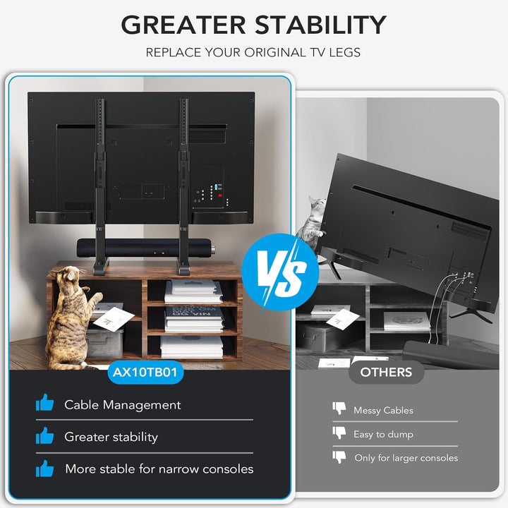Universal-TV-Ständer, Tischplatte TV-Ständer Ersatz für die meisten 61 bis 202 cm LCD-LED-Fernseher,