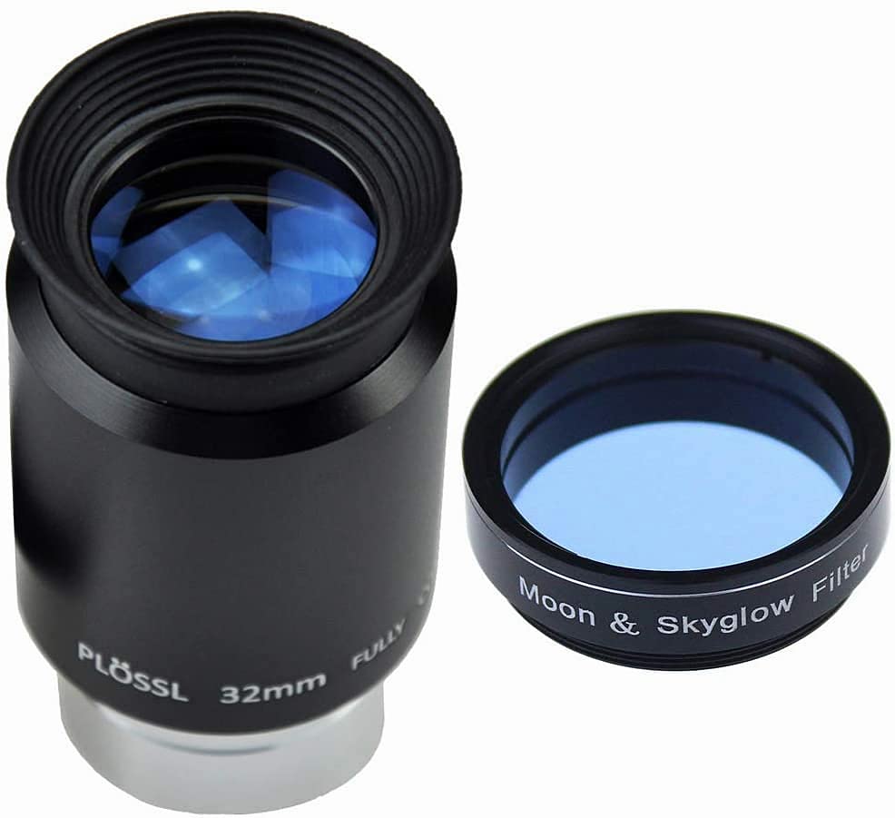 SOLOMARK 32 mm 1,25-Zoll-Plossl-Teleskop-Okular und Moon Skyglow-Filter-Kit – 4-Element-Plossl-Desig