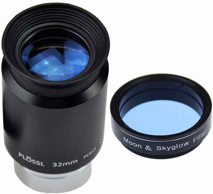 SOLOMARK 32 mm 1,25-Zoll-Plossl-Teleskop-Okular und Moon Skyglow-Filter-Kit – 4-Element-Plossl-Desig
