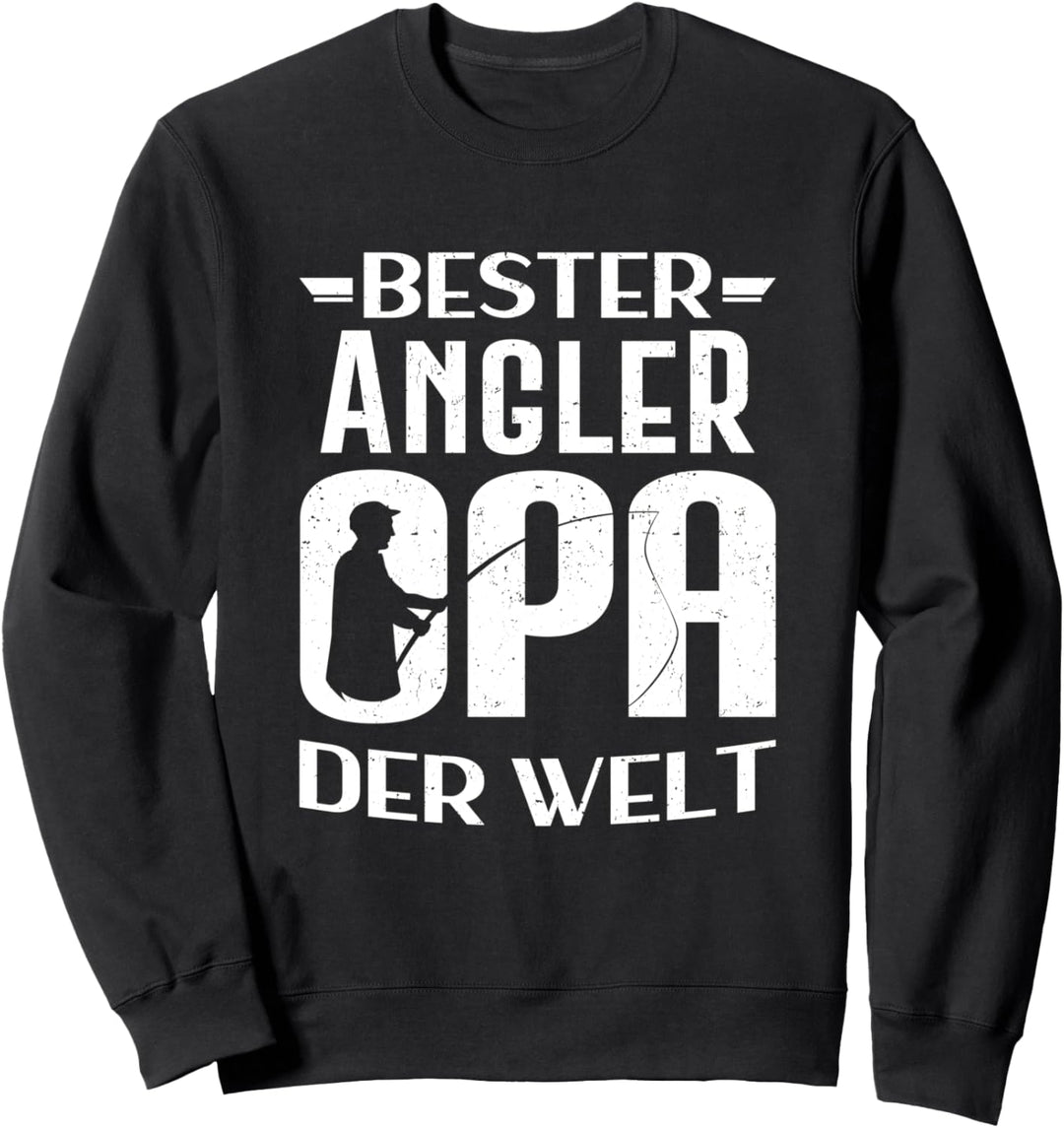 Bester Angel Opa Der Welt Angler Grossvater Fischer Herren Sweatshirt