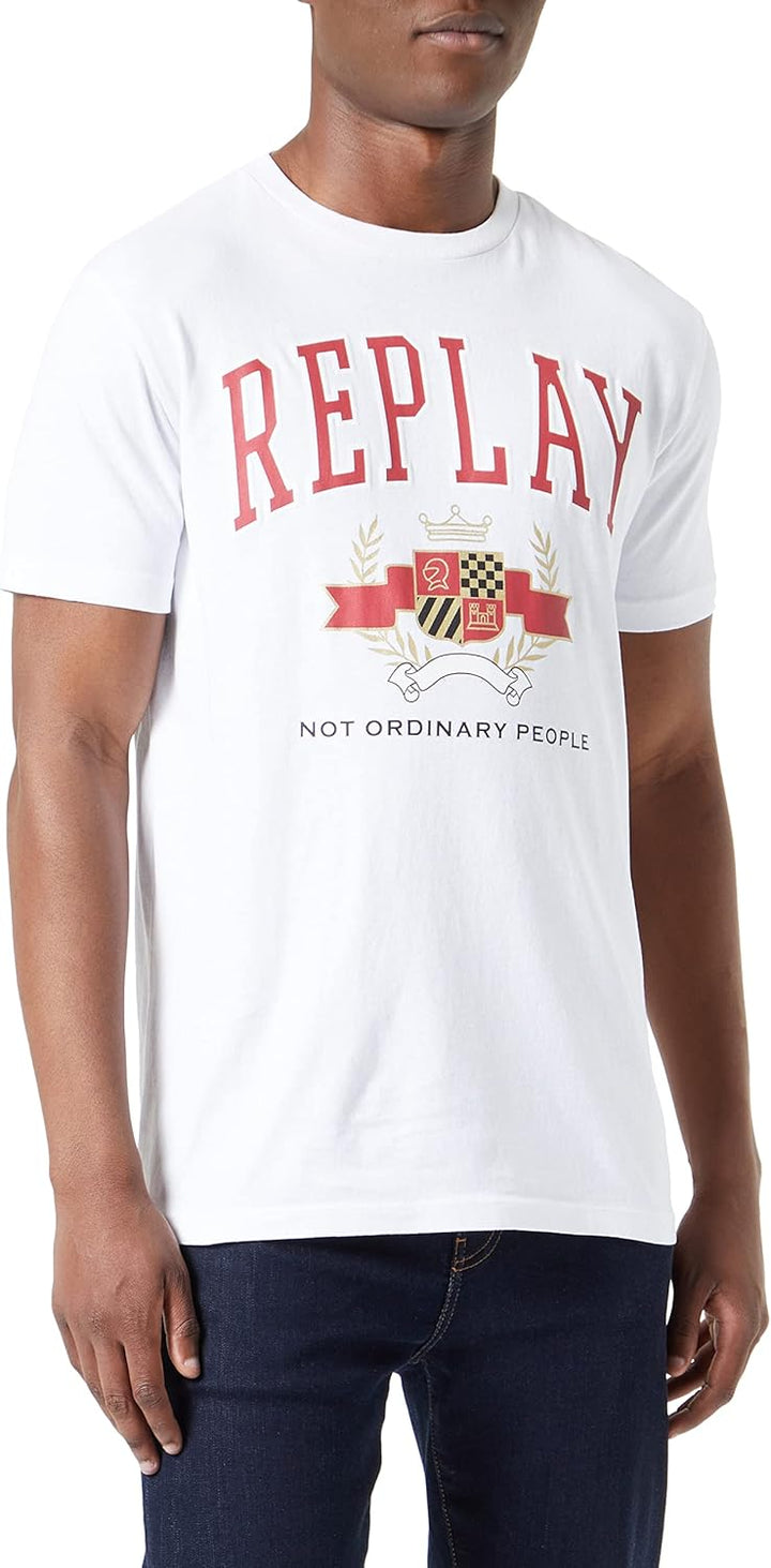 REPLAY Herren T-Shirt XS 001 White, XS 001 White