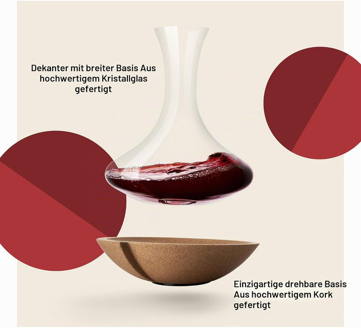 Vacu Vin Swirling Carafe | Crystal Glass Wine Decanter