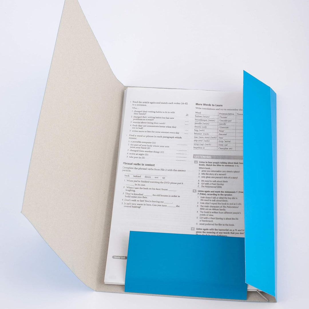 D.RECT 25 Stück Sammelmappe aus Karton | Postmappe mit Gummiband | 300g Blau Blau 25 Stück, Blau 25