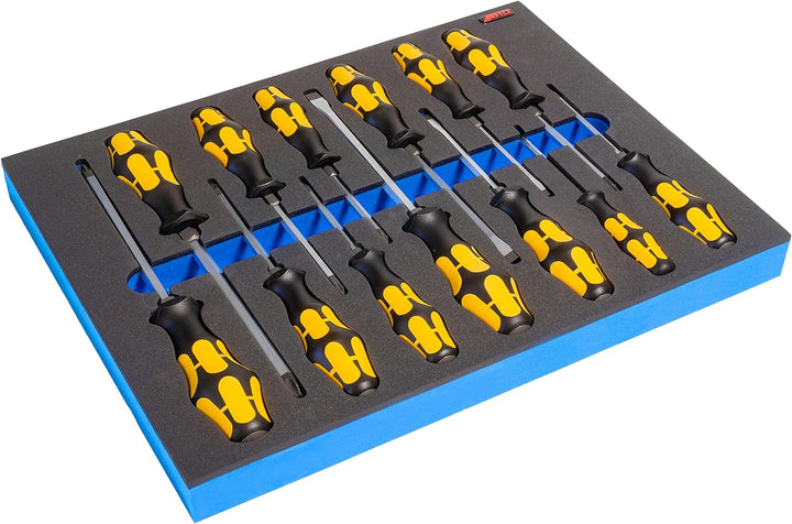APTEX Schaumeinlage passend für Wera Schraubendreher, Schraubmeissel Big Pack 900 Kraftform 13 teili
