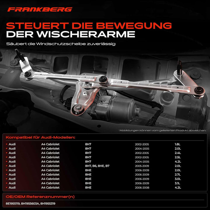 Frankberg 1x Scheibenwischer Wischergestänge Scheibenwischergestänge ohne Motor Vorne Links oder Rec
