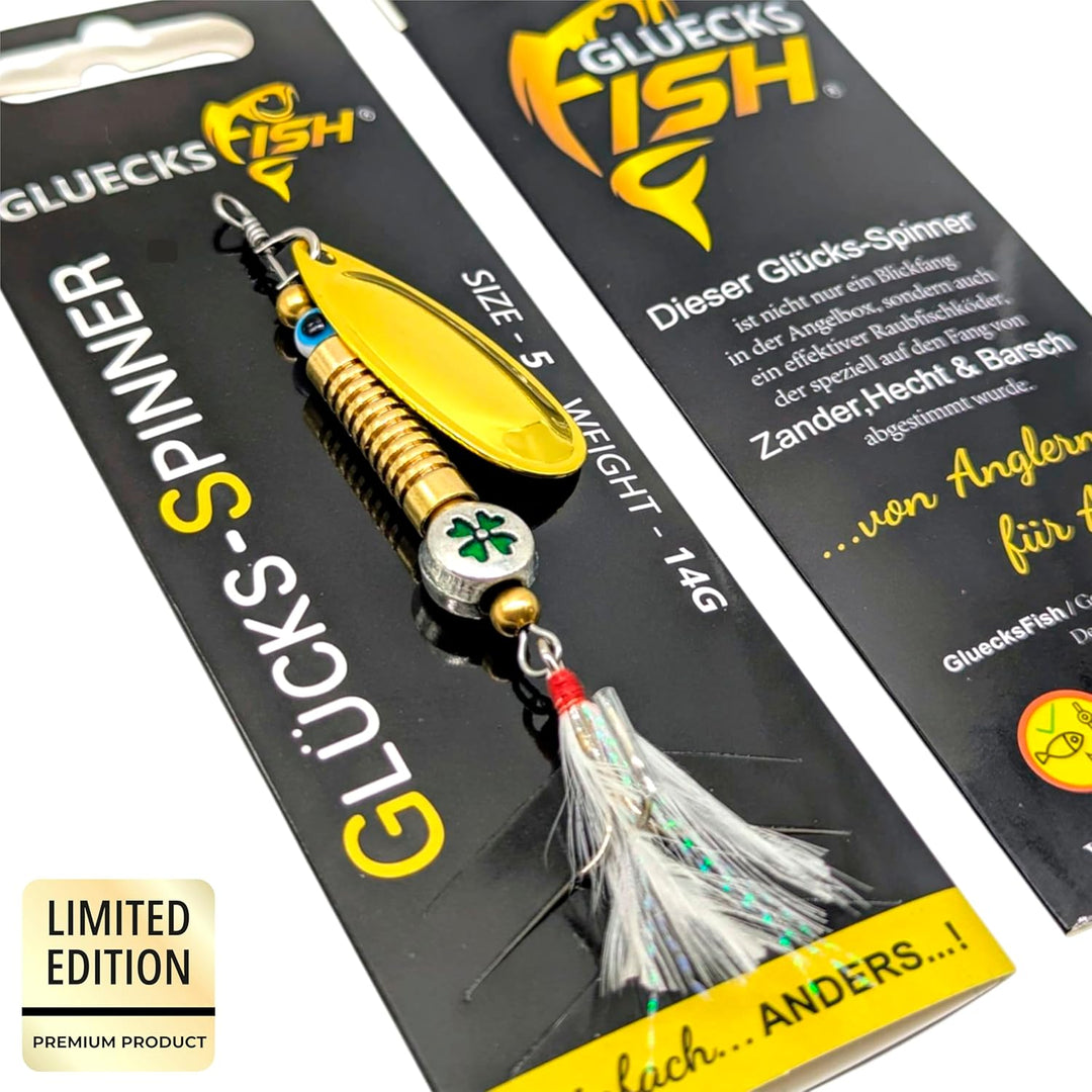 Anglergeschenk mit Gravur - Männer - Frauen - Angelköder - Angelhaken - Spinner - Glücksfisch (Hecht