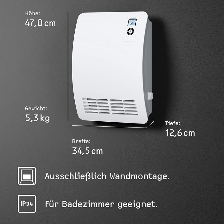 STIEBEL ELTRON Schnellheizer CK 20 Premium, 2 kW für ca. 25 m², LC-Display, Wochentimer, 120 Min. Ti