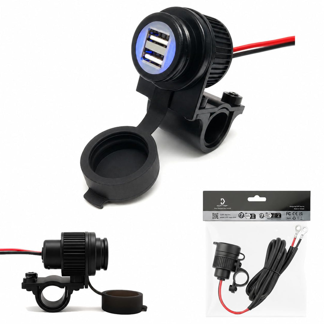 Cliff Top 3,3 Ampere Motorradlenker USB-Ladegerät - für GPS, Navi und Smartphone usw., 3,3 Ampere Mo