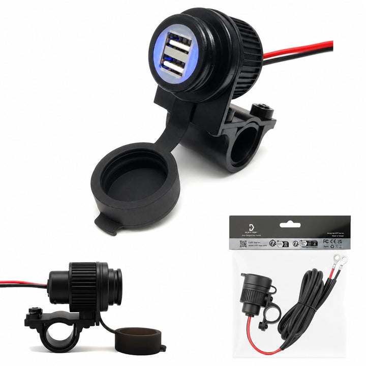 Cliff Top 3,3 Ampere Motorradlenker USB-Ladegerät - für GPS, Navi und Smartphone usw., 3,3 Ampere Mo