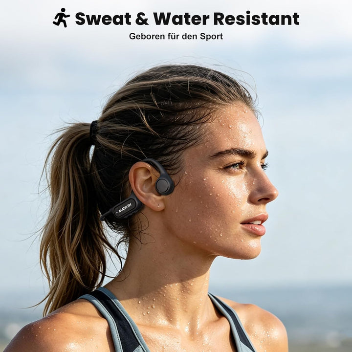 MANKIW Knochenschall Kopfhörer Schwimmen IP68, Unterwasser Sportkopfhören mit 32GB MP3 & Bluetooth 5