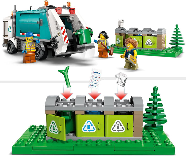 LEGO City Müllabfuhr, Müllwagen Spielzeug mit Mülltonnen für Kinder ab 5 Jahren, Lern- und Sortiersp