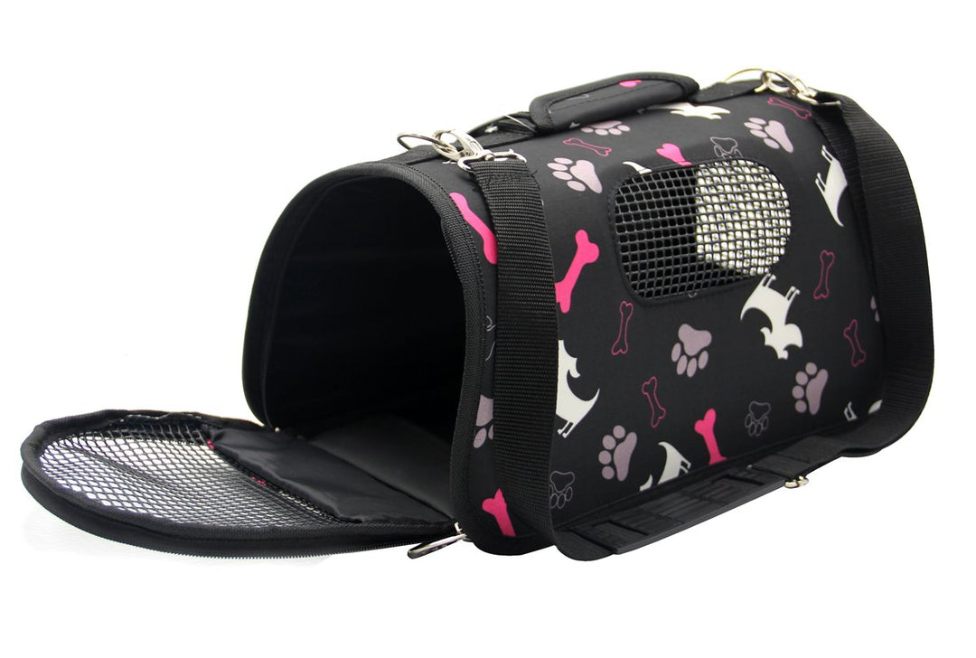 BPS Transporttasche für Haustiere, Hunde, Katzen, Tiere, 3 Grössen S/M/L zur Auswahl (L, Schwarz) BP