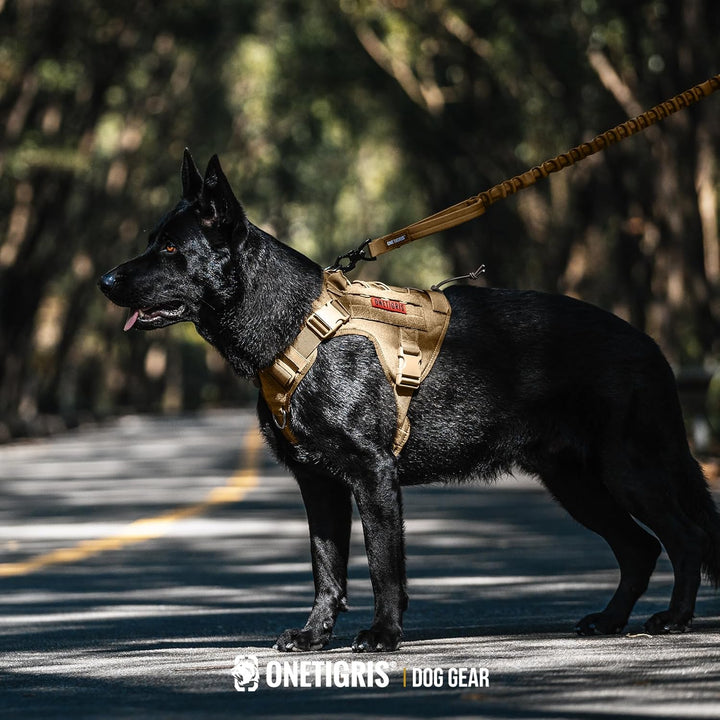 OneTigris Taktische Hundeweste Service Hundegeschirr MOLLE Hundeausbildung Geschirr 1000D Nylon (M,