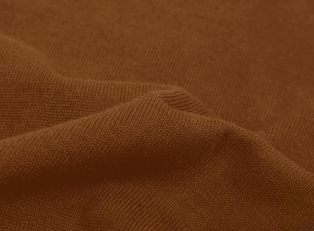 Herren Baumwolle Übergross V-Ausschnitt Klassik Pullover, Camel