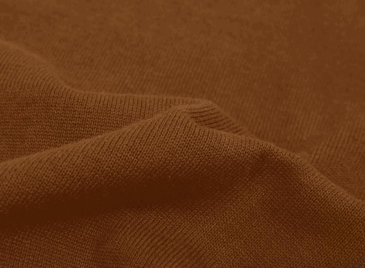 Herren Baumwolle Übergross V-Ausschnitt Klassik Pullover, Camel