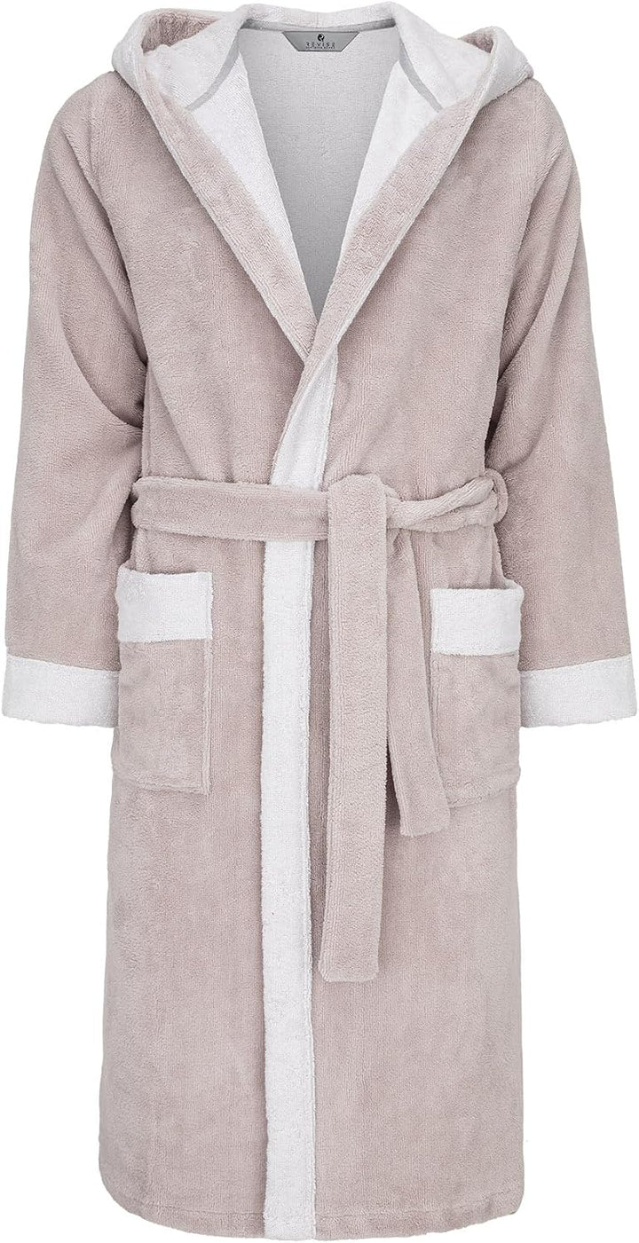 Herren Bademantel Revise RE-855 - mit Bambus faser - mit Kapuze - Saunamantel S Beige, S Beige